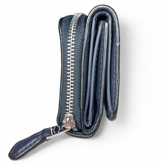 Coach Small Trifold Wallet Navy Snowflake Holiday Limited Edition Gift - Picture 3 of 12